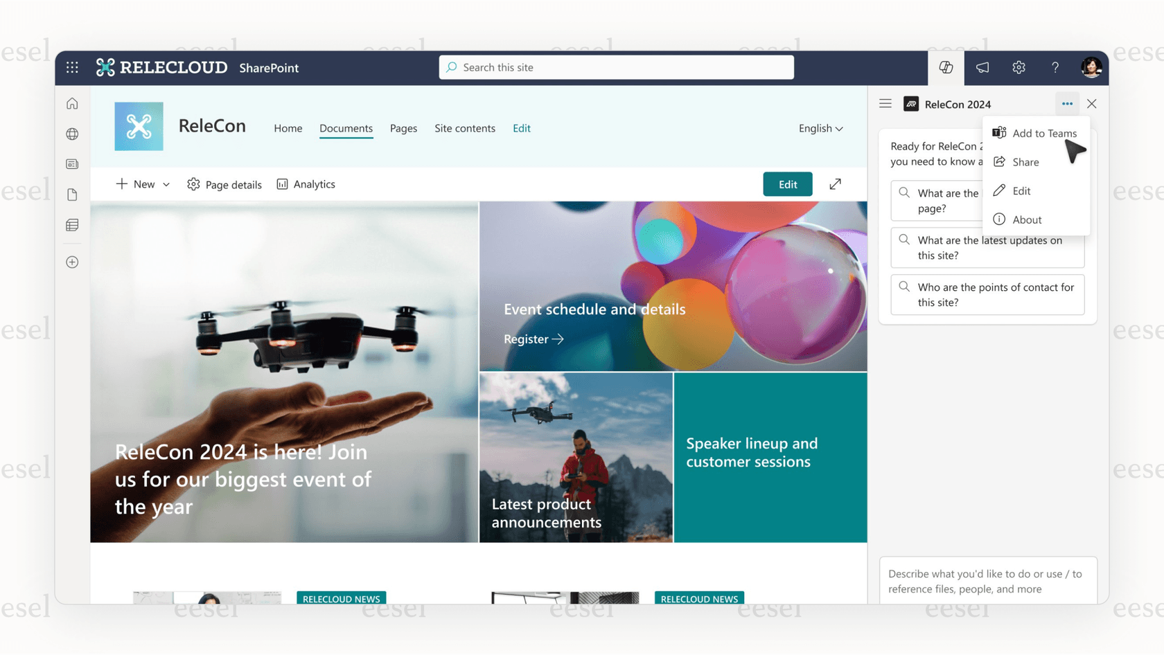 SharePoint AIがCopilotを通じてプロジェクト計画のドラフトを自動生成する様子を示すスクリーンショット。