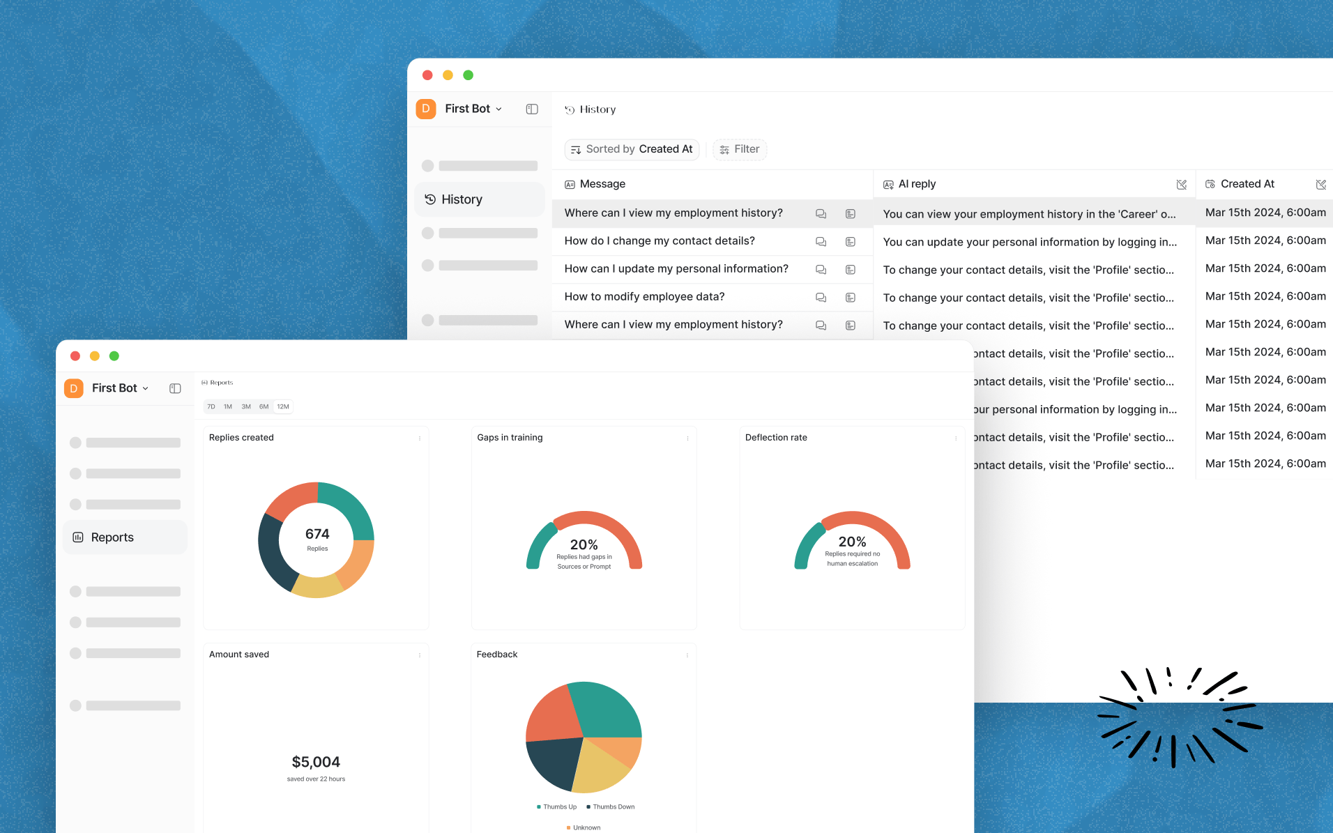 AI bot analytics and reporting