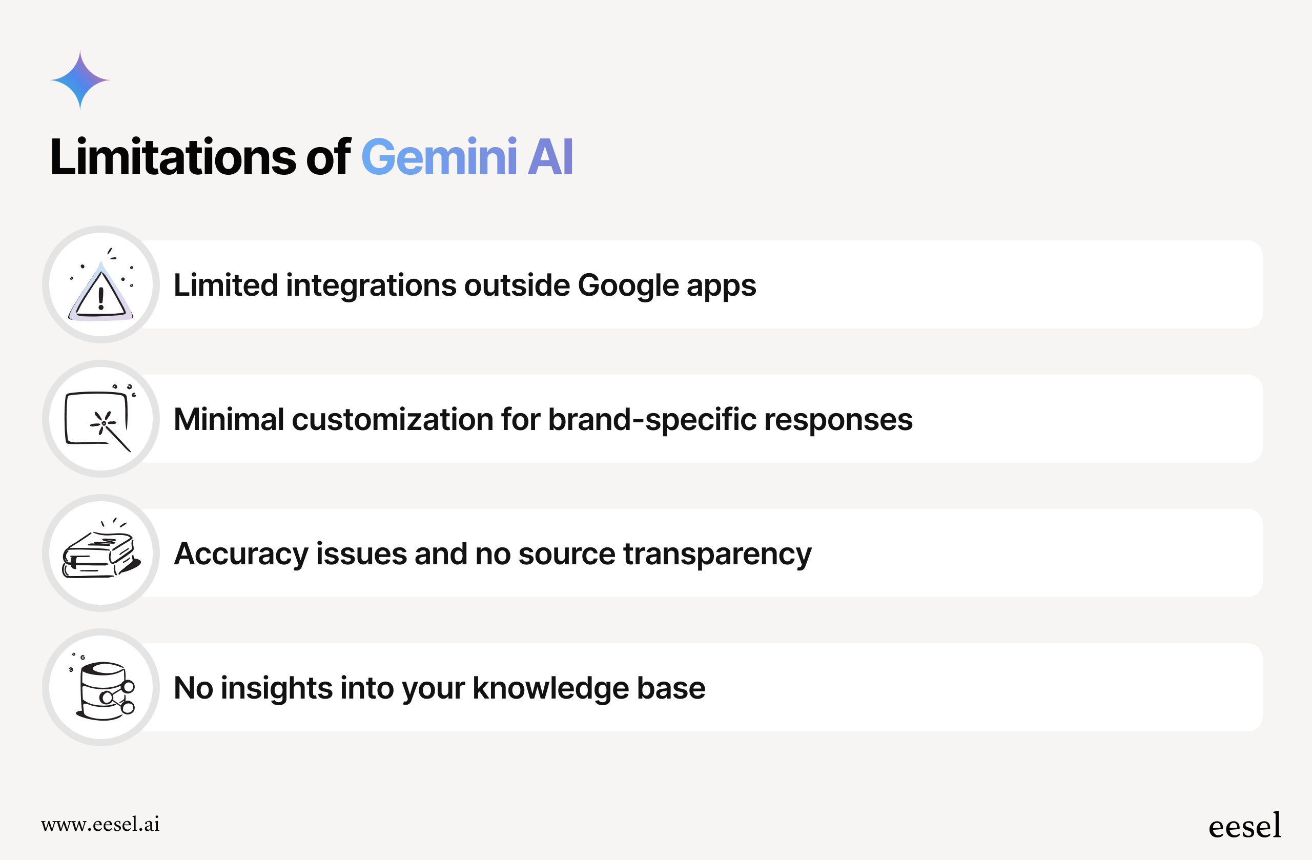 list of google gemini limitations