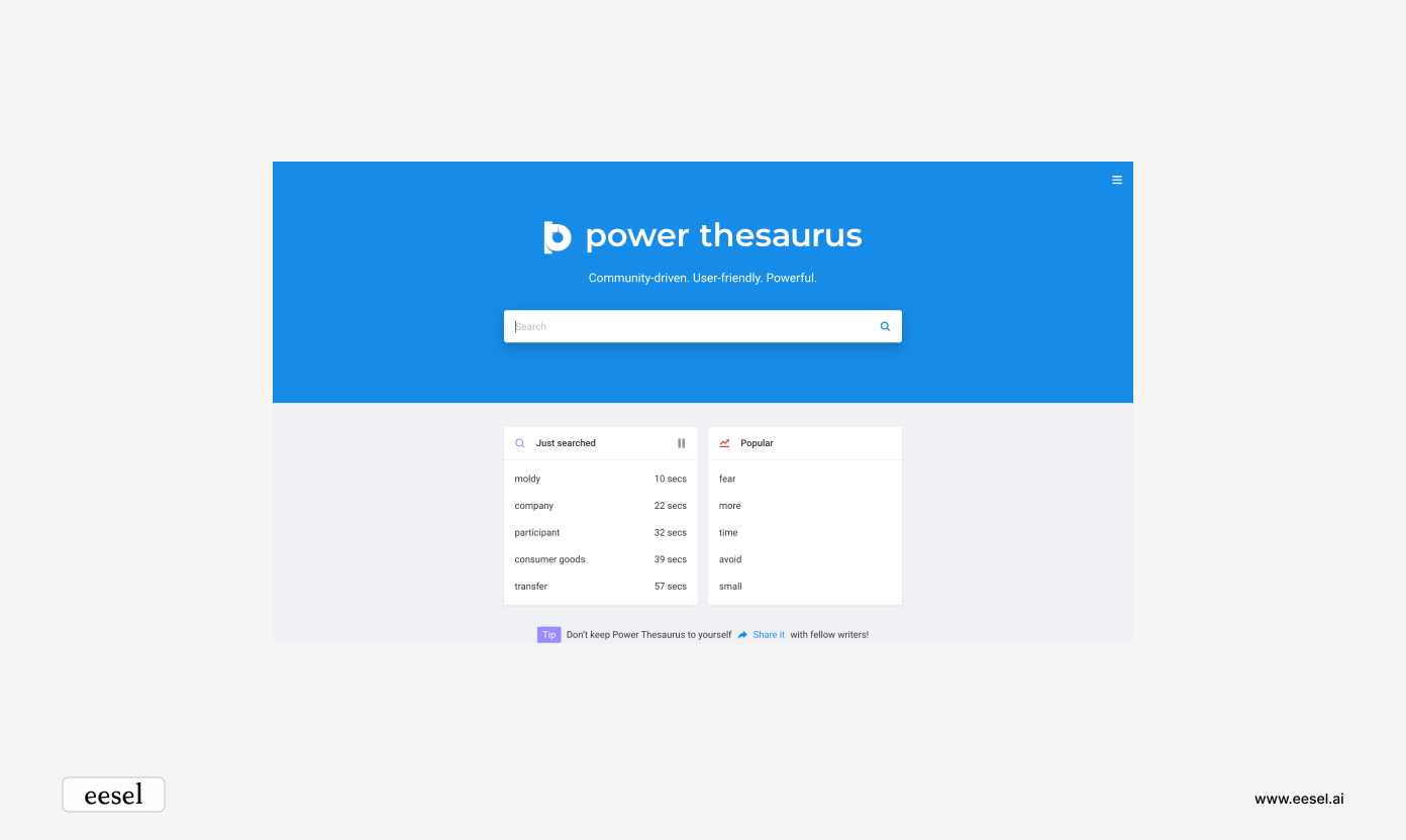 power thesaurus ai app for google docs