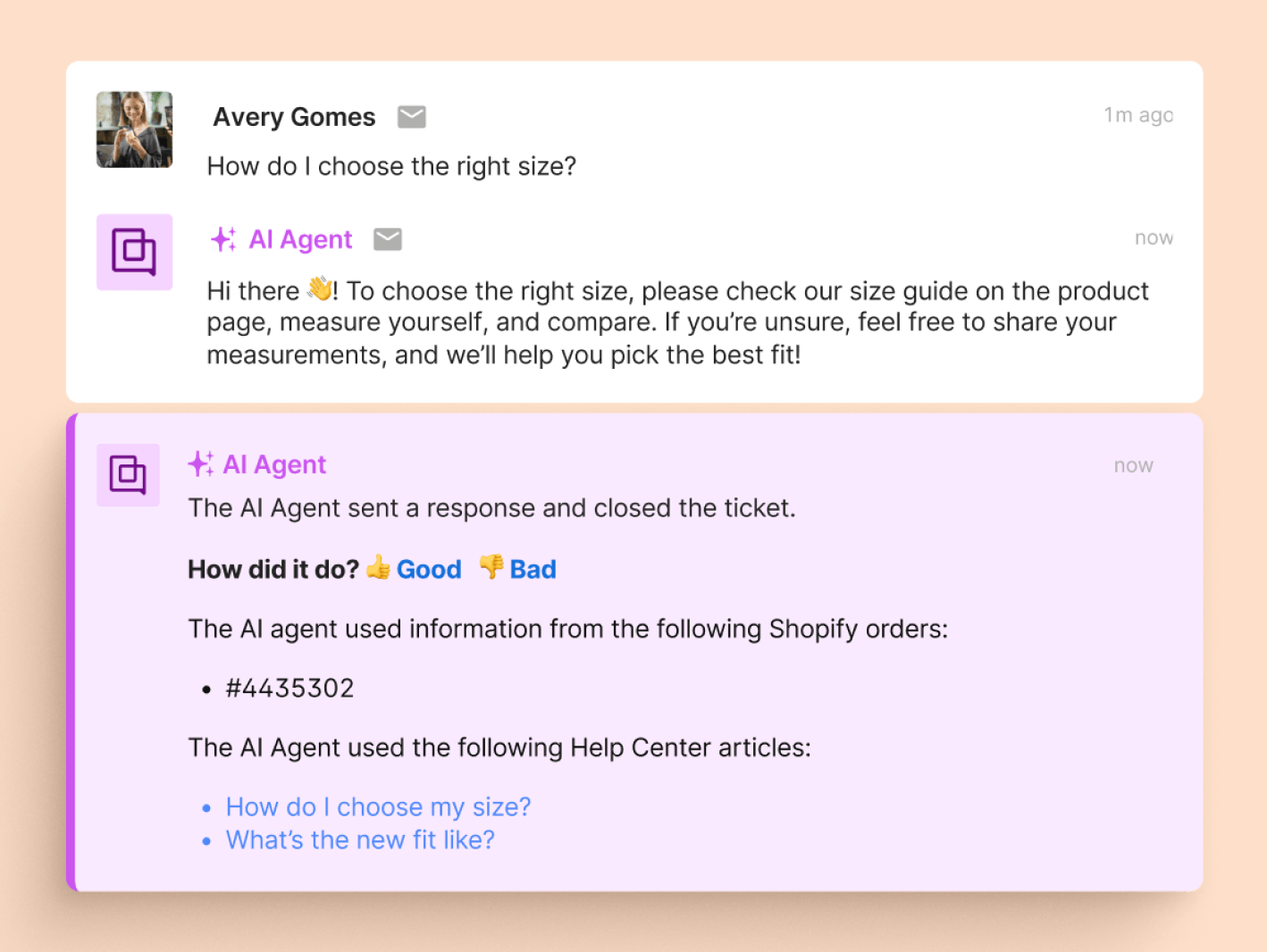 Gorgias AI featured chat