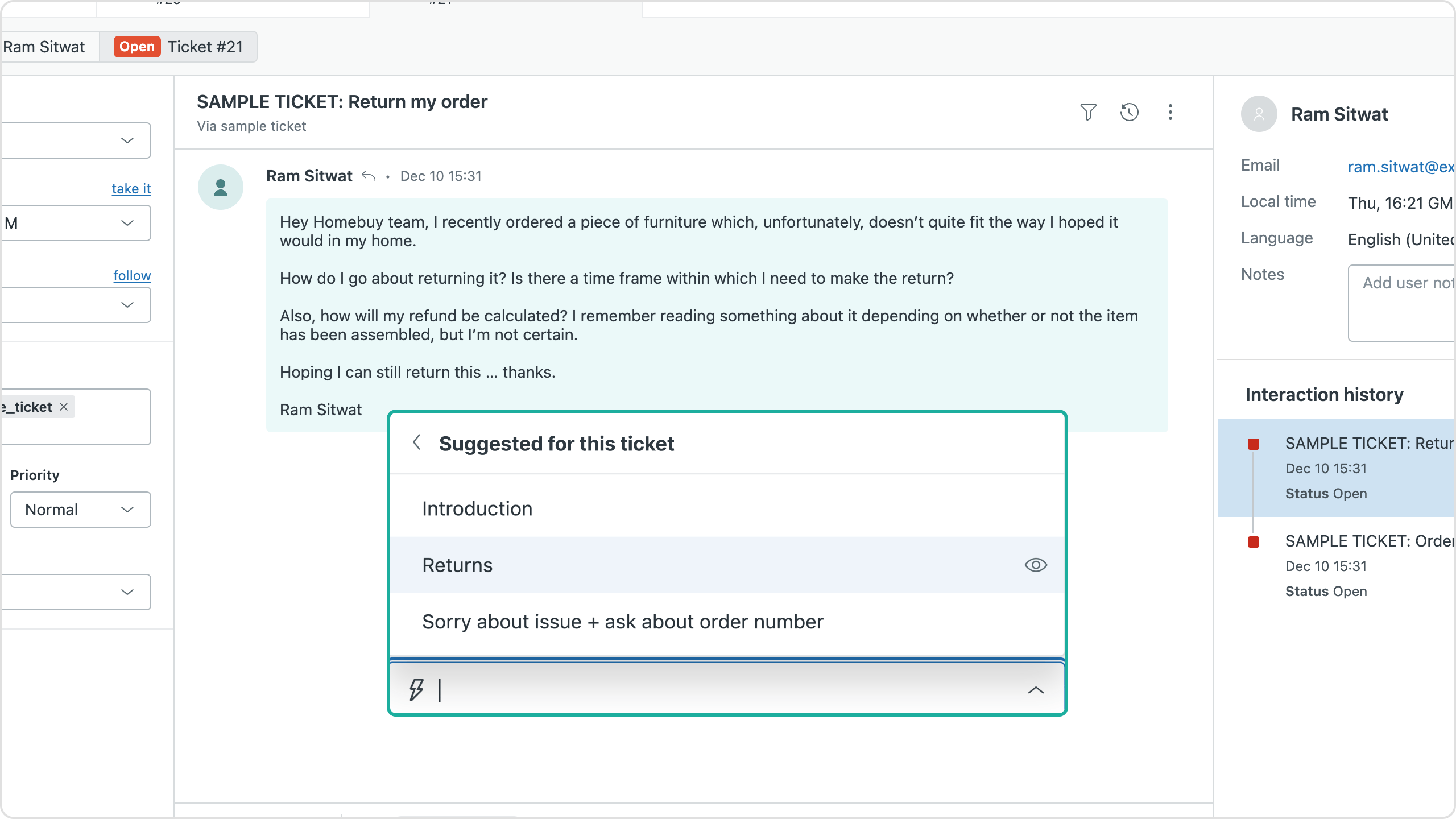 suggested macro drop down menu for copilot