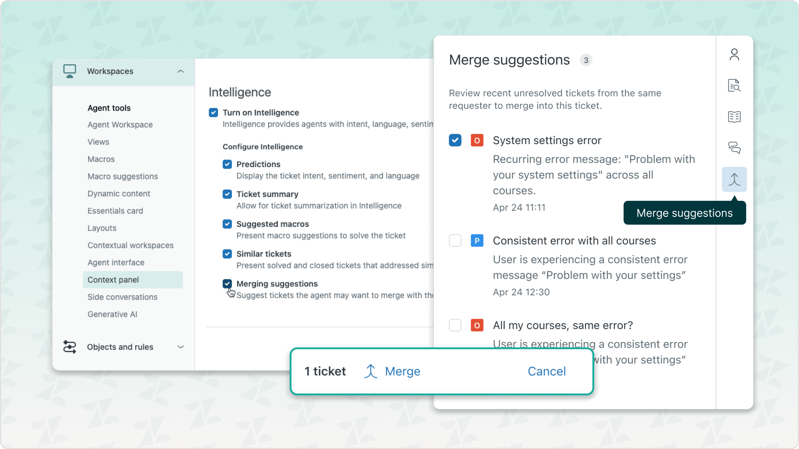 ai ticket merging suggestions