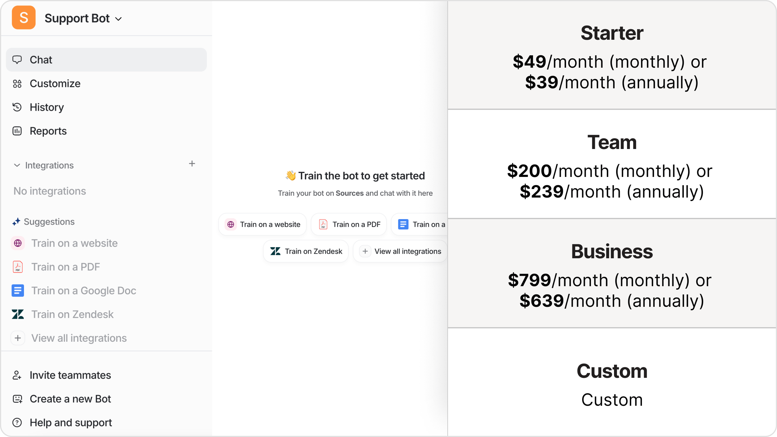 eesel AI dashboard and pricing information