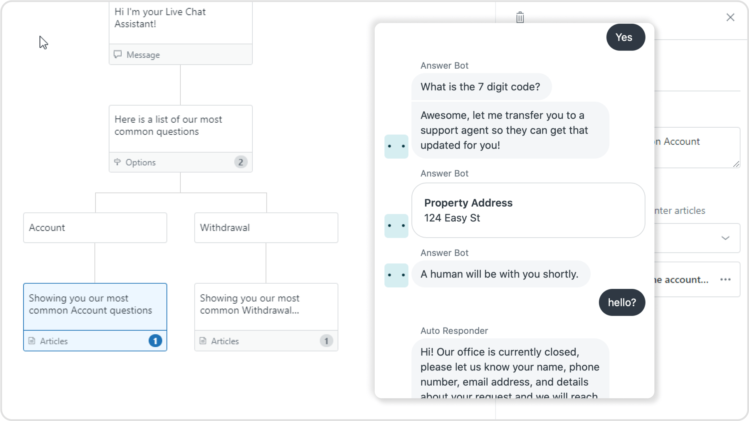 A screenshot of Zendesk's AI chatbot routing a conversation to a human agent.