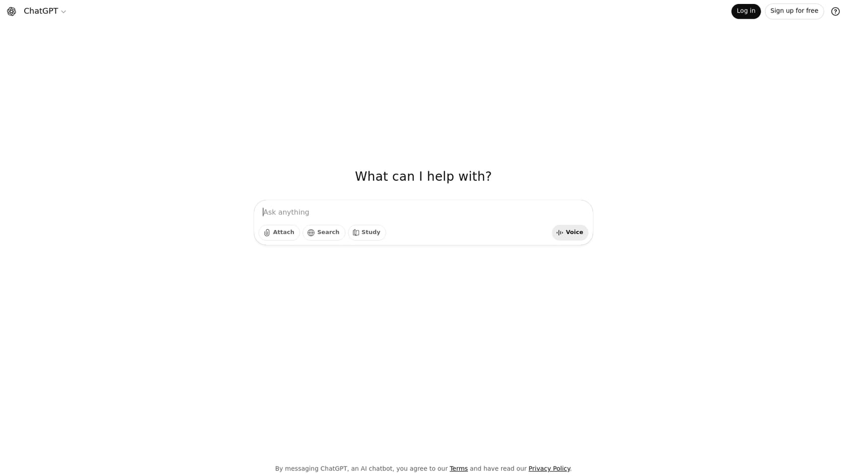 A screenshot of the ChatGPT landing page, one of the versatile and best AI tools for Salesforce to boost CRM performance for various tasks.::A screenshot of the ChatGPT landing page, one of the versatile and best AI tools for Salesforce to boost CRM performance for various tasks.