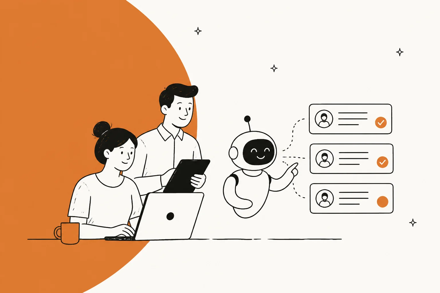AI customer service in practice: an AI assistant resolving support conversations alongside two human agents