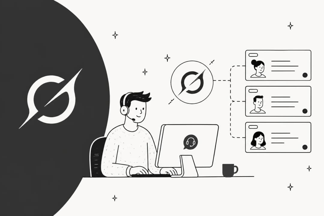 Grok Bot working a Freshdesk support queue, illustrated hero banner