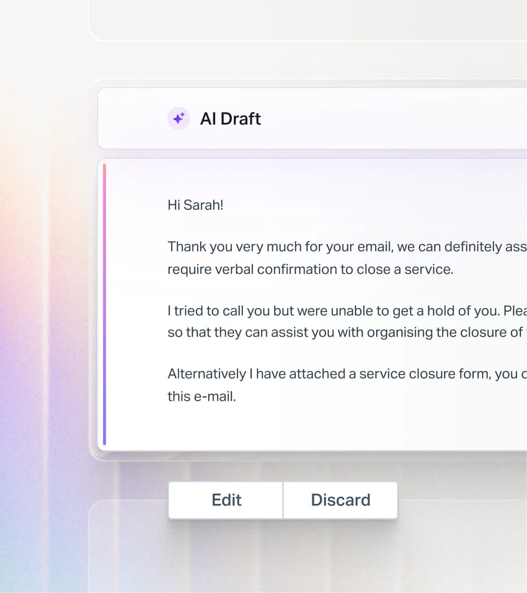 Help Scout AI Draft panel drafting a reply inside the shared inbox, as taken from Help Scout