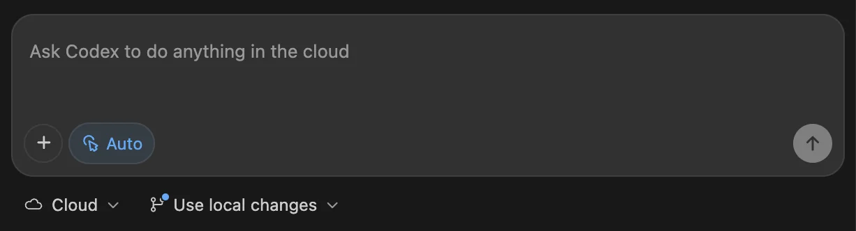 Codex starting a cloud task from inside the VS Code IDE, as taken from OpenAI Codex docs