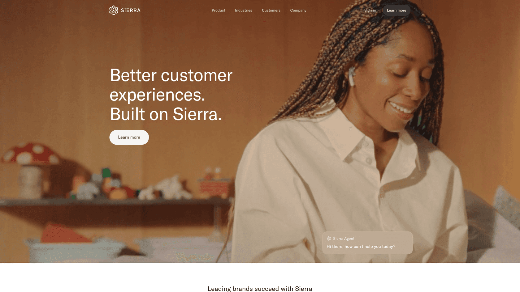 The Sierra AI agent platform homepage