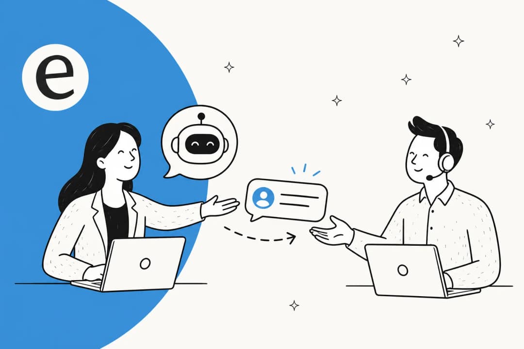 An AI support agent handing a customer conversation over to a human agent with full context