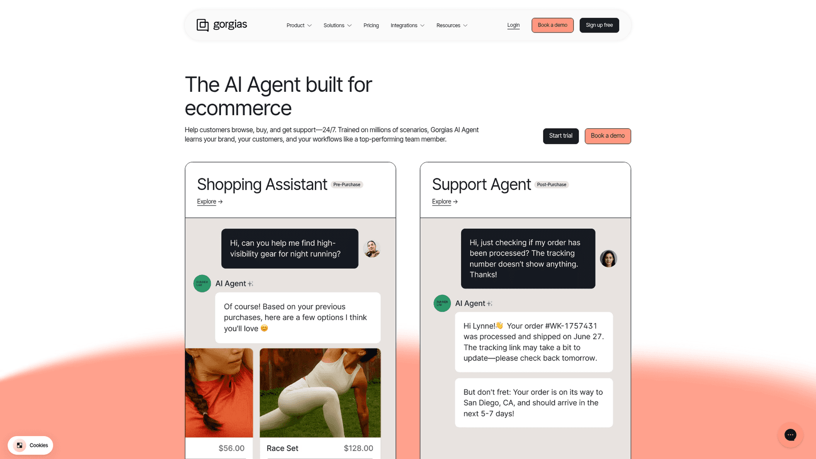 The Gorgias AI Agent product page