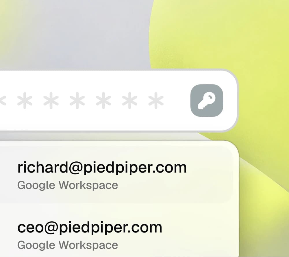 Aside's password manager autofilling a masked login while keeping the credential hidden from the AI, as taken from Aside