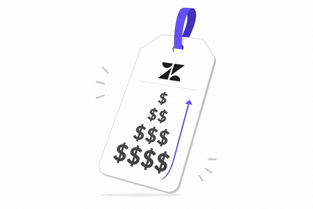Zendesk price tag illustration on white background