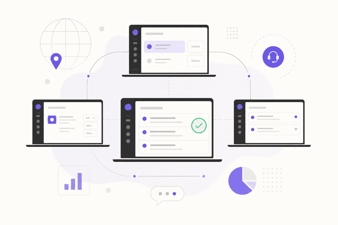 Distributed laptops connected via a remote IT support network