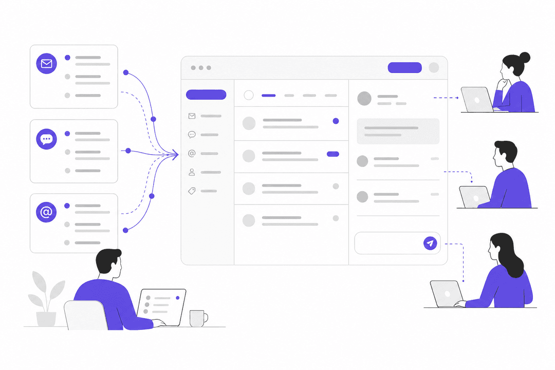 Best shared inbox software for teams in 2026 - hero banner showing a stylized unified inbox