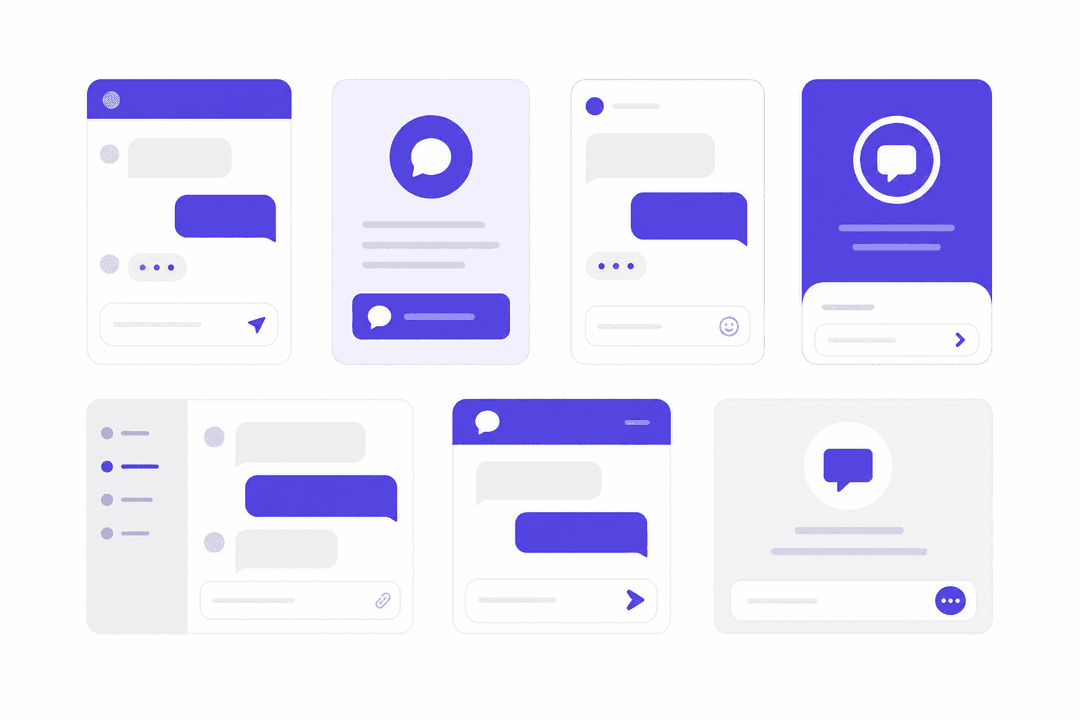 Seven chat tool cards arranged in a comparison grid representing Olark alternatives
