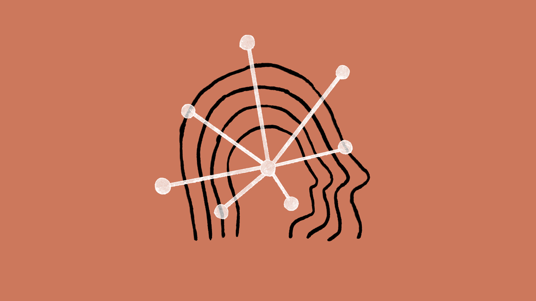 Illustration from Anthropic’s Claude 2 announcement showing overlapping profile outlines and a radiating network.
