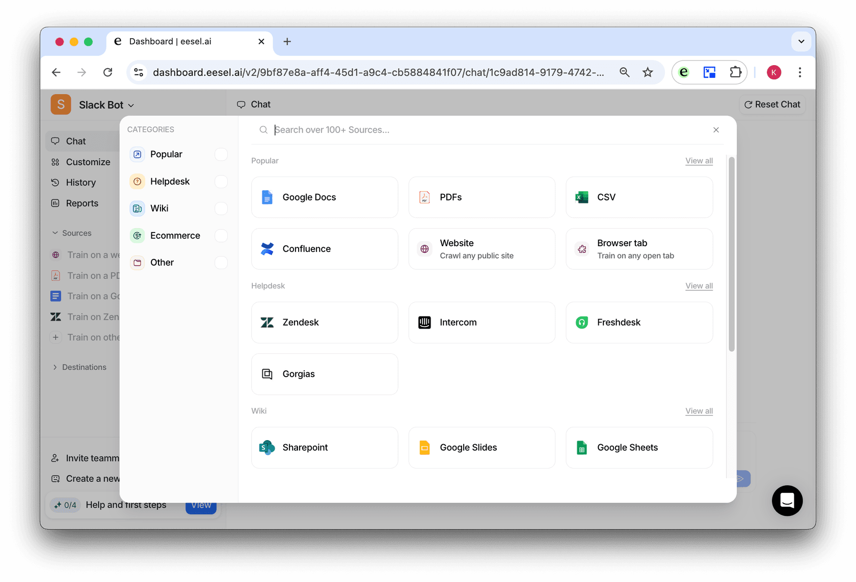 screenshot of confluence adding to slack