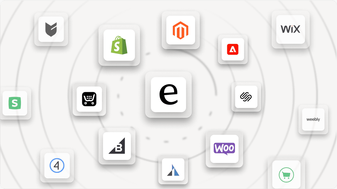 bubble map showing eesel AI in the middle, connected to various customer support systems including Zendesk, Freshdesk, Gorgias, HubSpot, and more