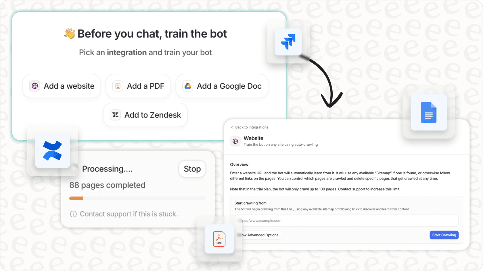 eesel AI's flexible training interface.