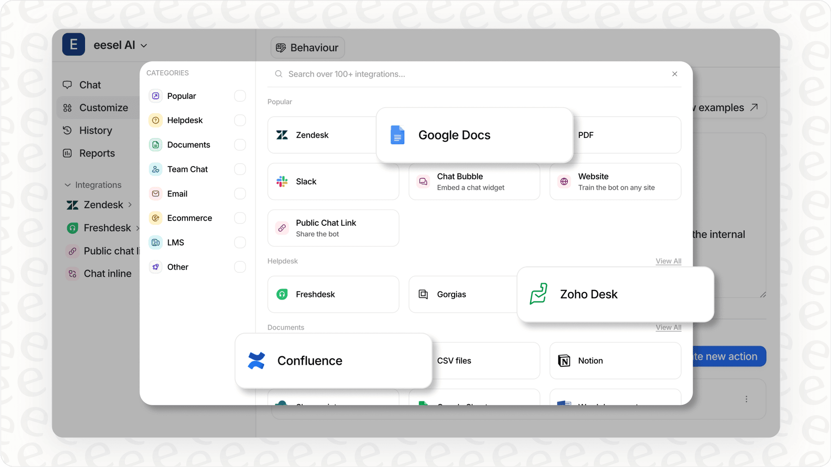 eesel AI's seamless integrations, including Zoho Desk.