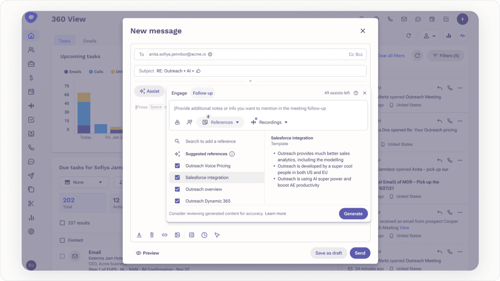 AI agent drafting emails.