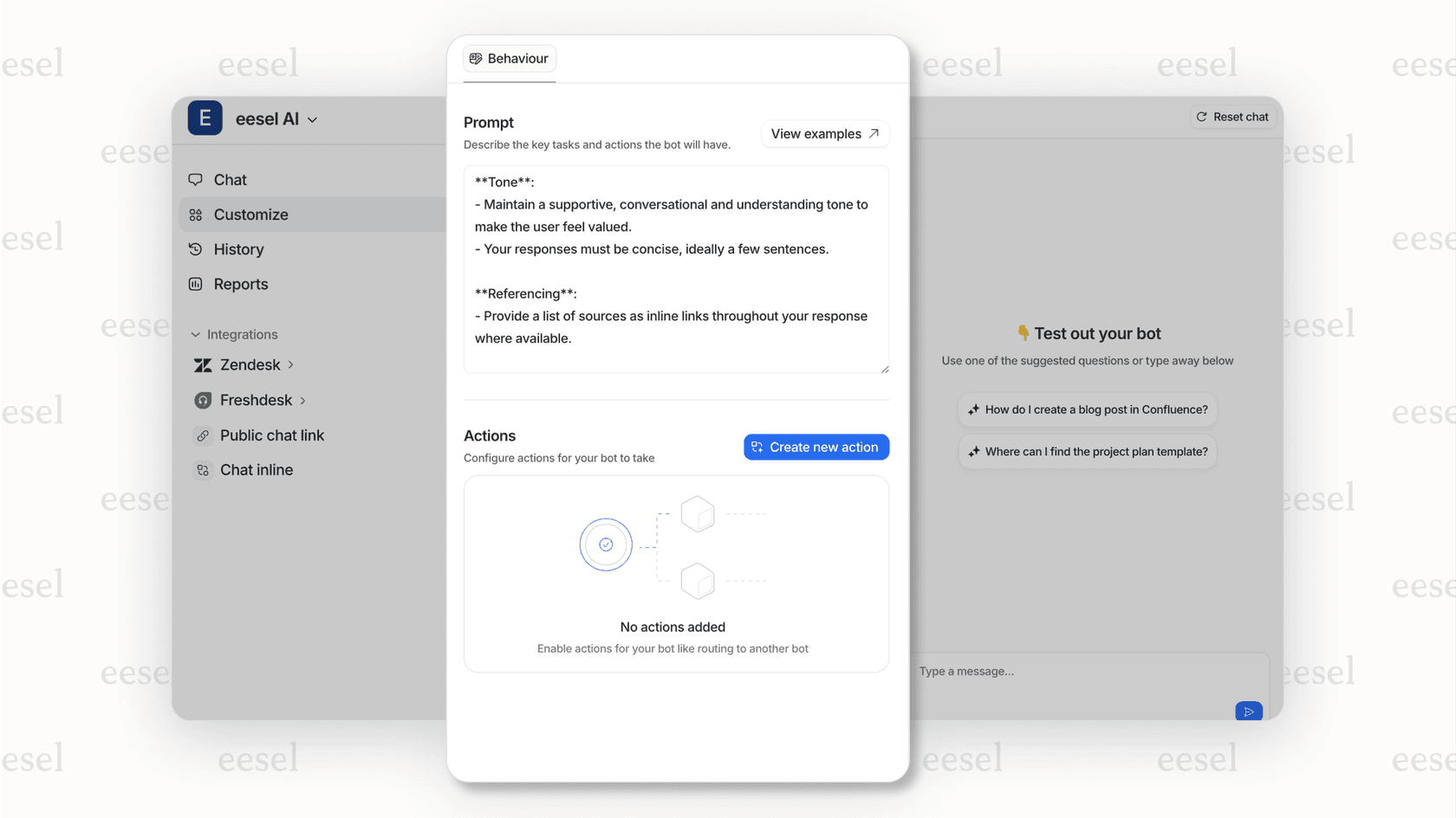 Support controls to evaluate when using Slack AI with a customer service workflow.