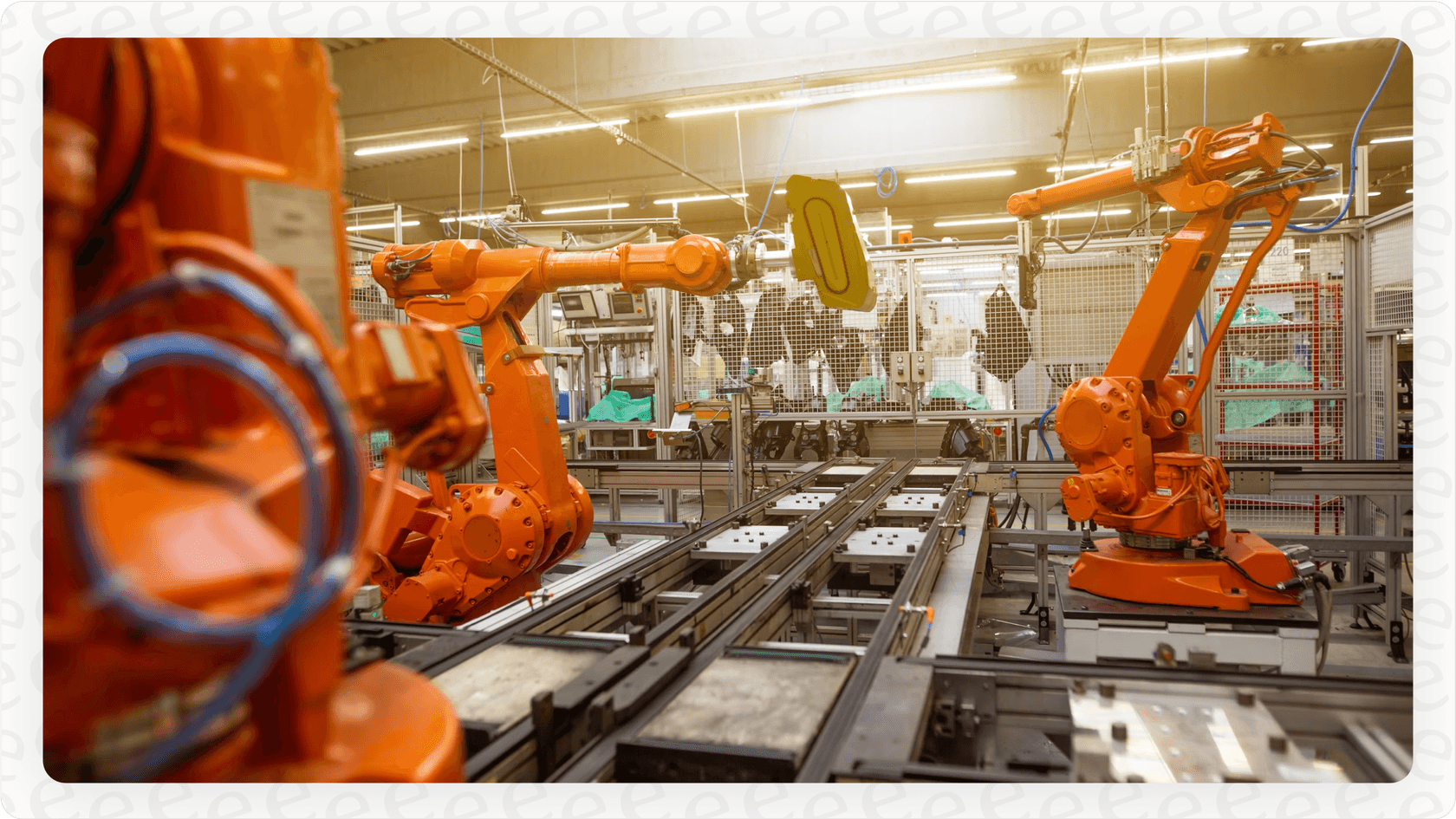 Manufacturing robotic AI agent in a factory setting.