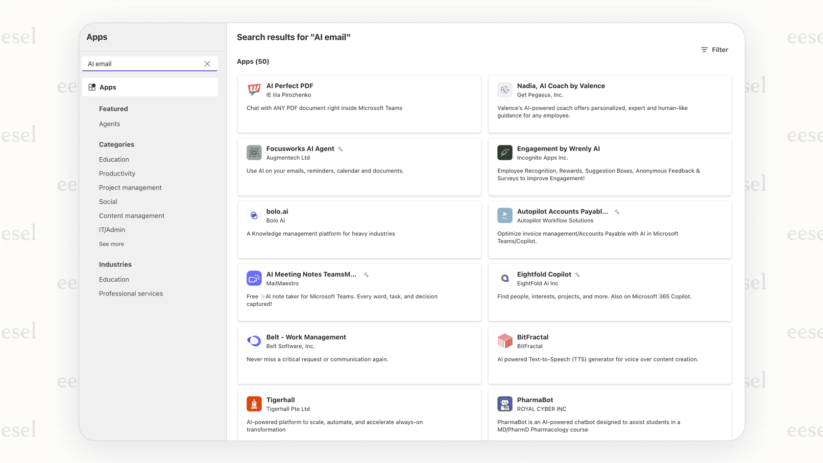 A screenshot of the Outlook Add-ins store, showing how to search for and add a third-party AI for Outlook email tool.