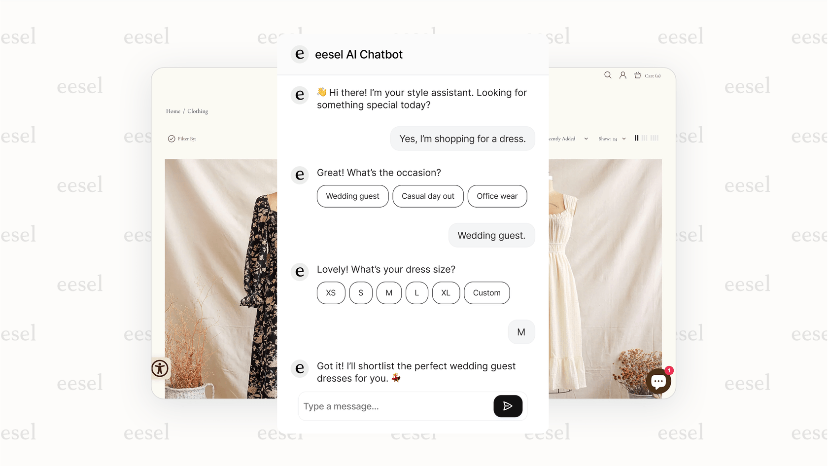 Captura de pantalla de las preguntas de calificación de prospectos del chatbot de eesel AI.