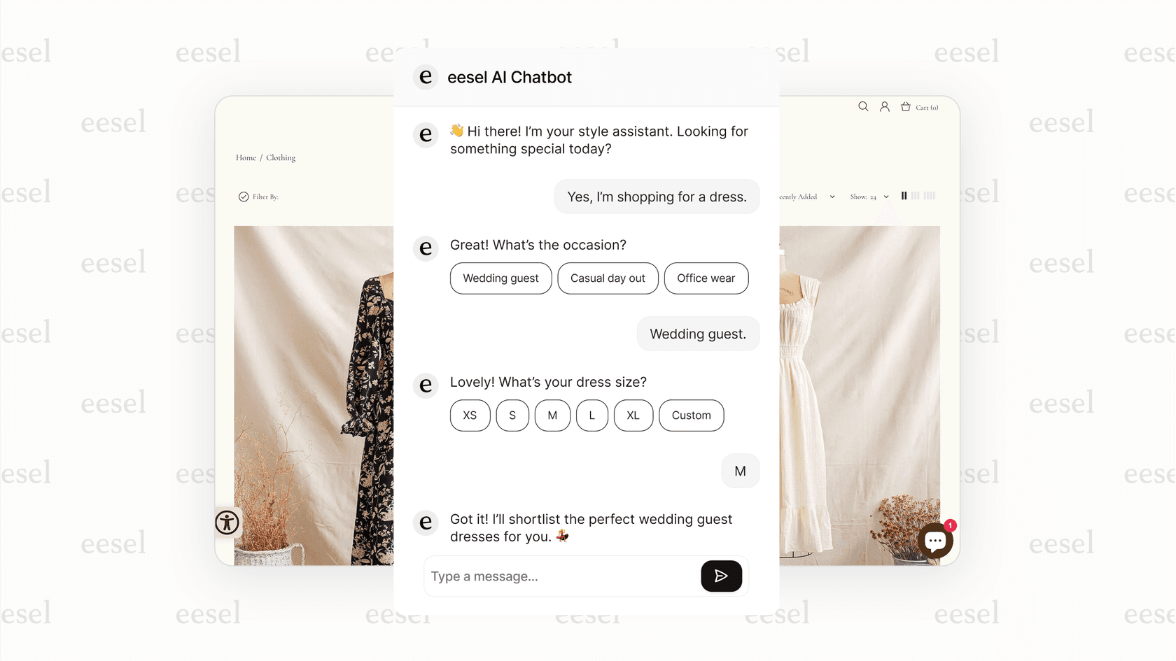 Captura de pantalla de las preguntas de calificación de prospectos del chatbot de eesel AI.