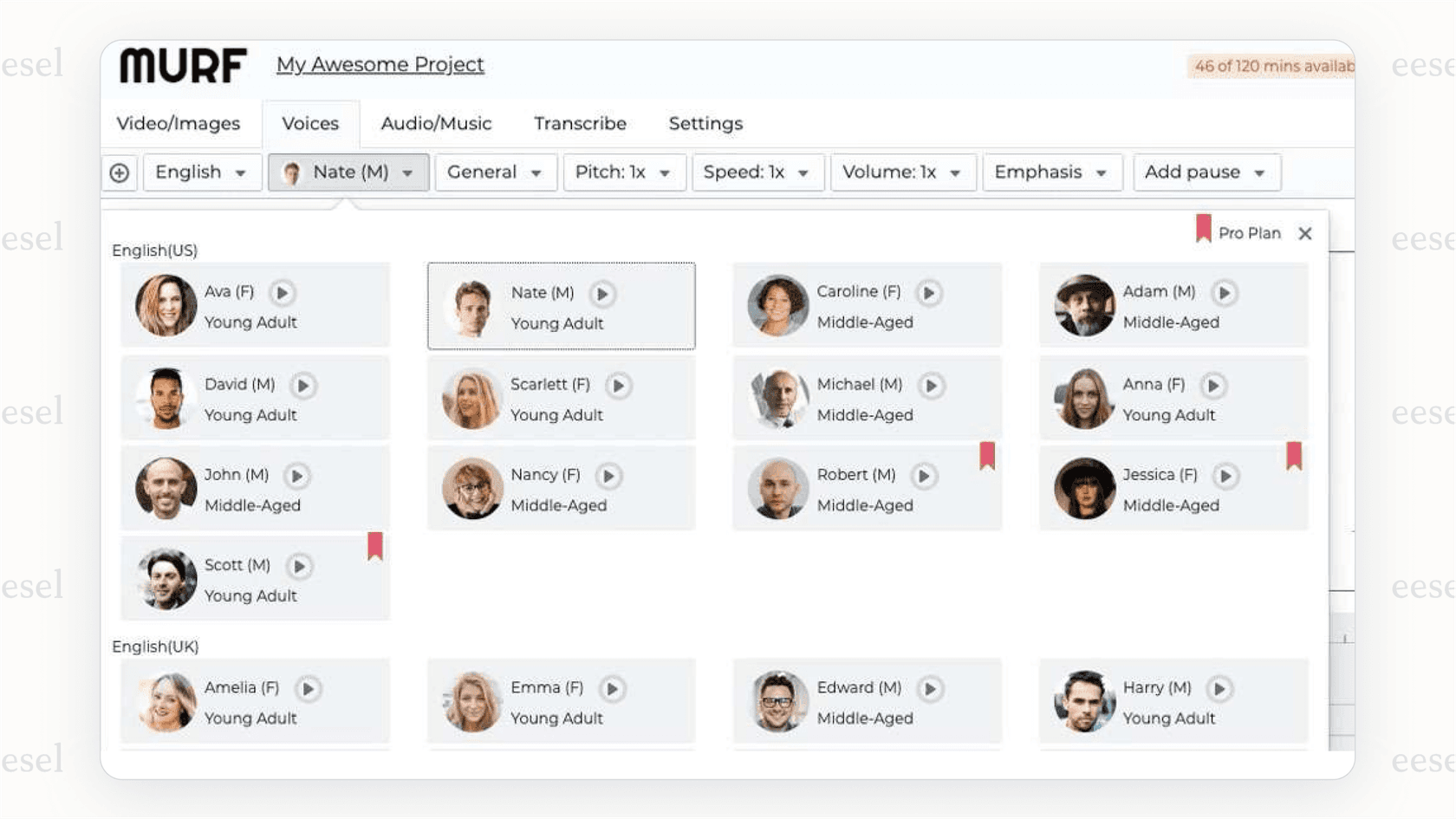 The Murf AI platform