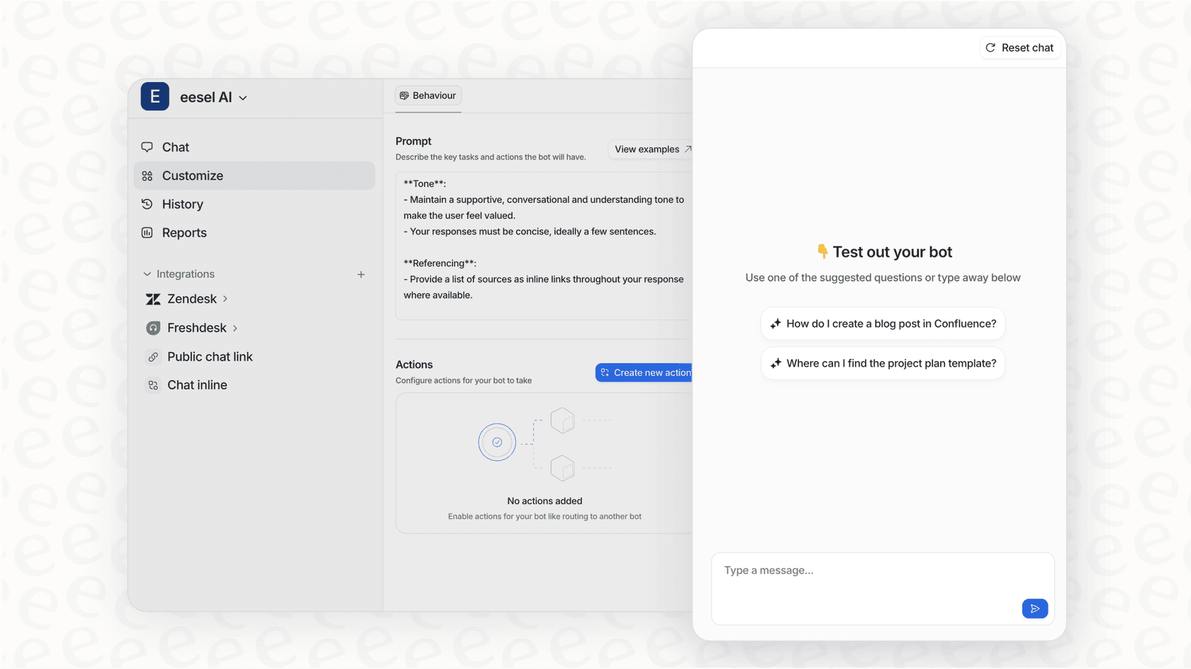 The eesel AI Agent simulation mode, a safe way to test the best AI chatbots for helpdesk automation.