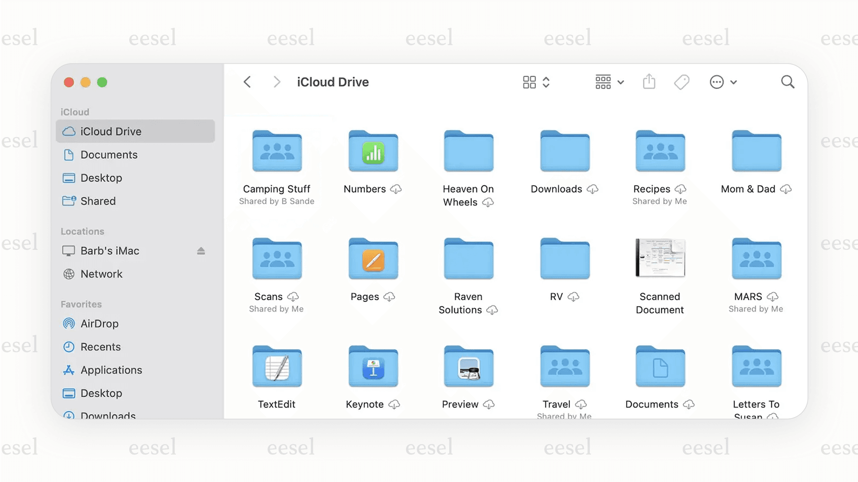 A screenshot showing how iCloud Drive appears natively in the macOS Finder, making it one of the most convenient Google Drive alternatives for Apple users.