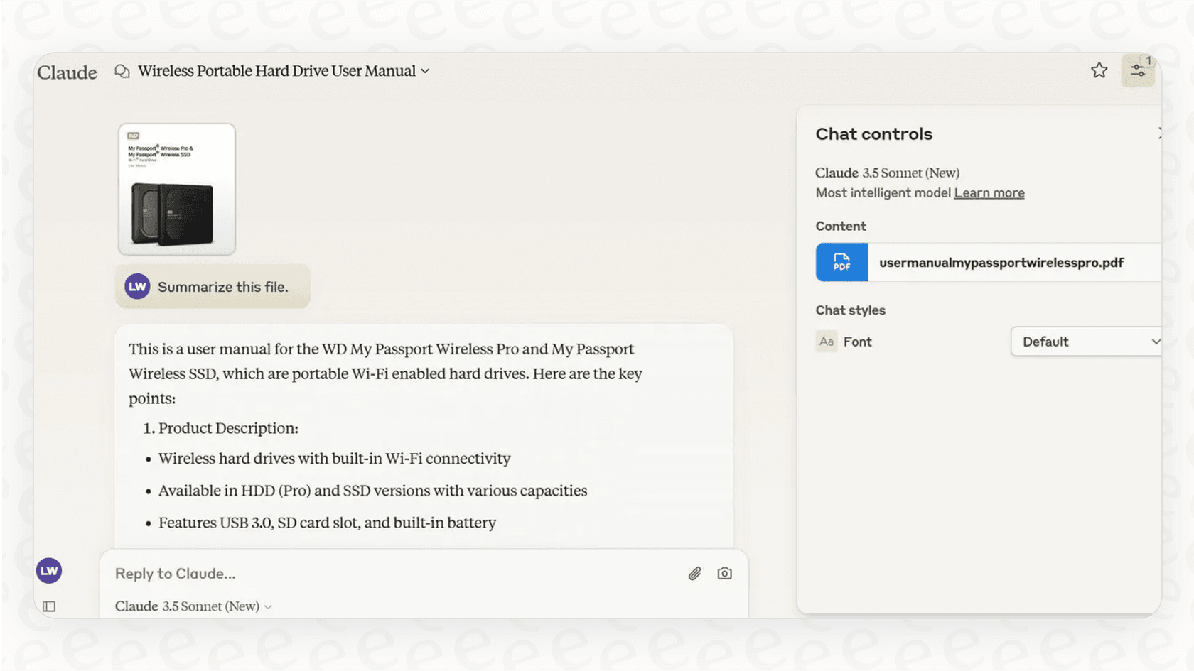 Screenshot for a Claude overview, displaying Claude