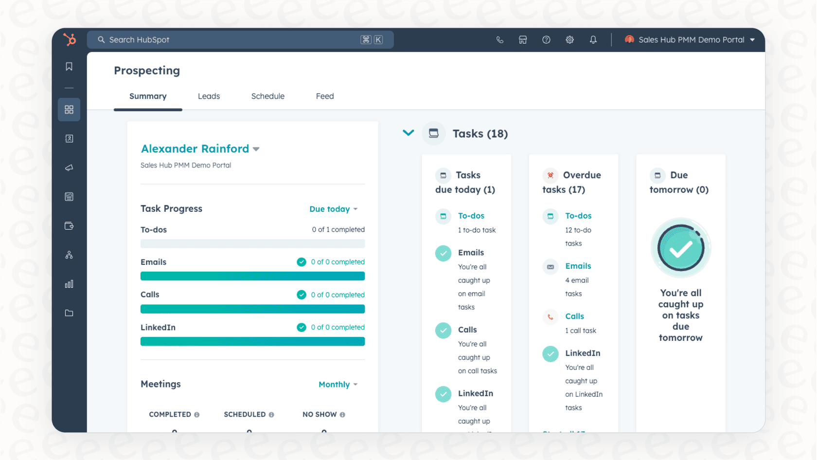 A screenshot of the HubSpot Sales Hub dashboard, which can be used to track HubSpot AI buyer intent signals.