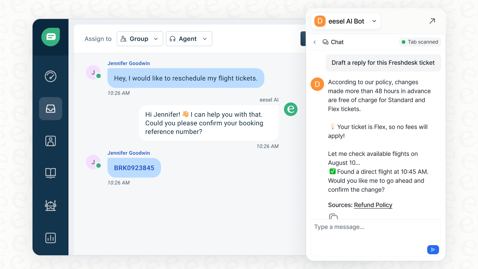 An example of eesel AI