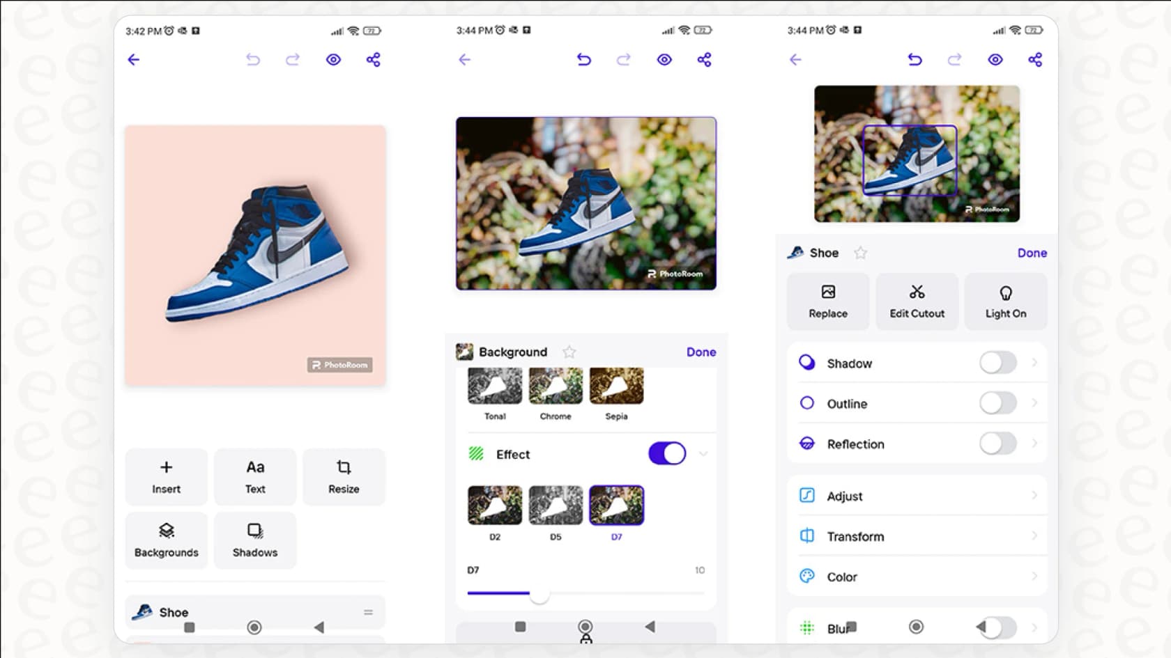Screenshot of the PhotoRoom editor, highlighting the value included in the PhotoRoom pricing plans, as taken from PhotoRoom.