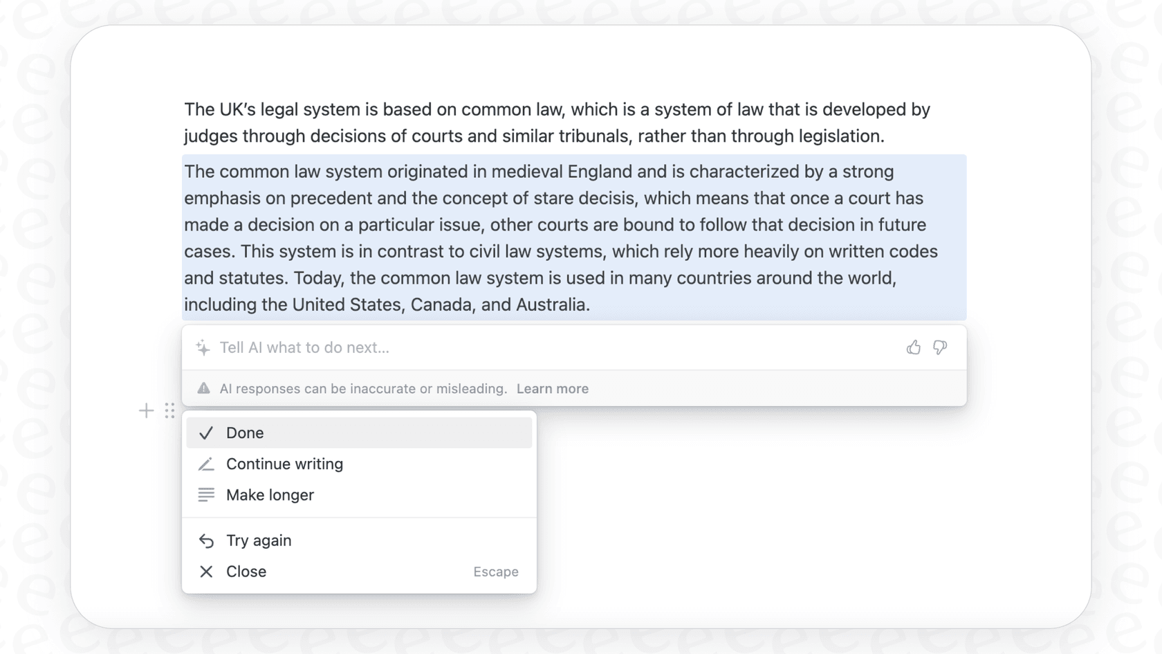 A user writing a custom prompt for the Notion AI Autofill feature to generate a meta description.