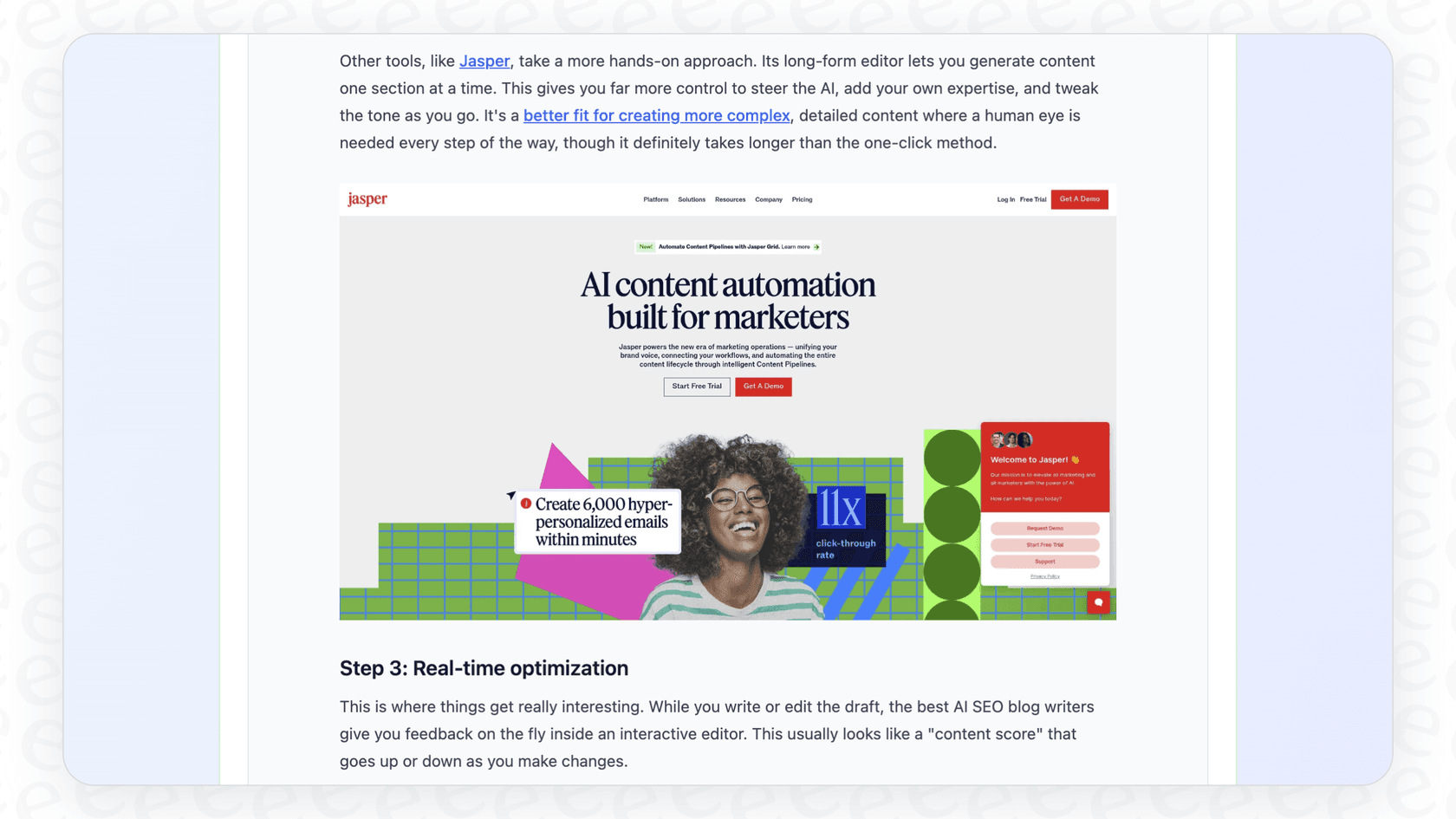 Assets are automatically created and inserted in the blogs created by the eesel AI Blog Generator, an AI article writer with images.