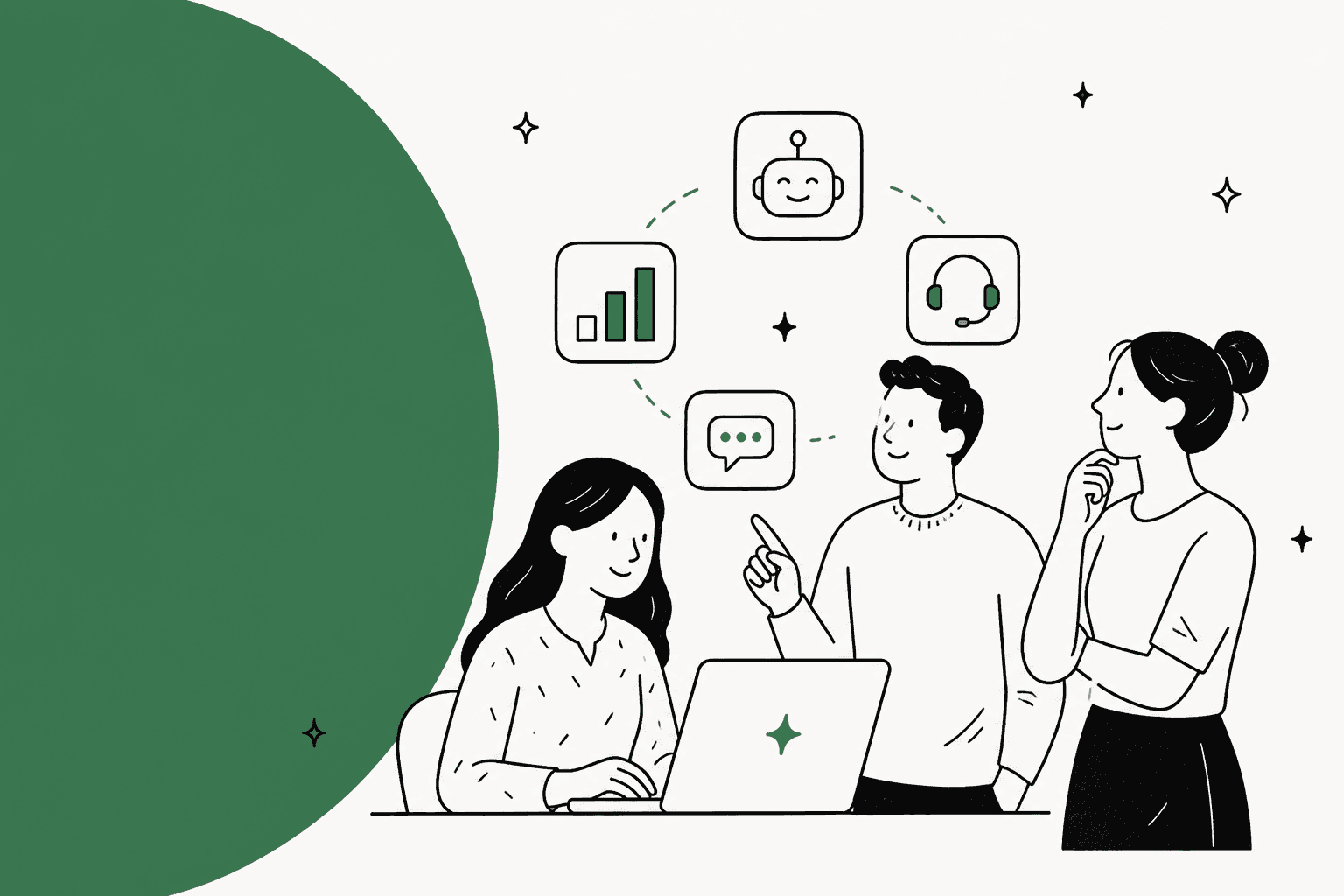 Illustrated banner for a 2026 roundup of the best AI tools for customer success