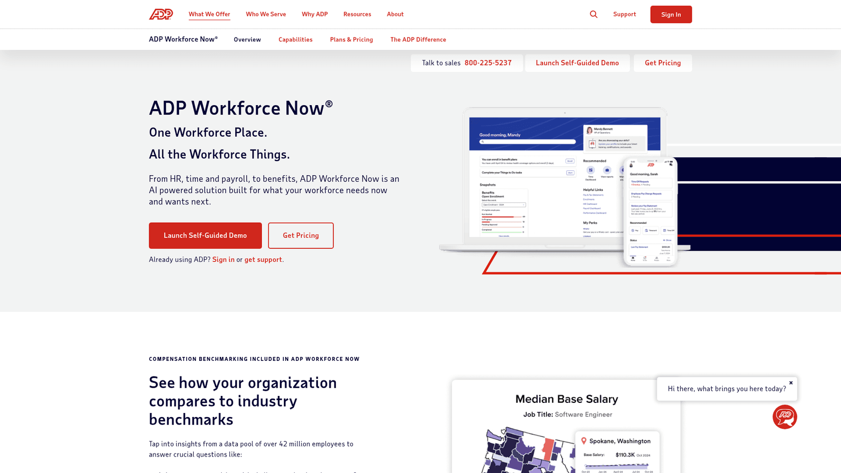 ADP Workforce Now homepage hero