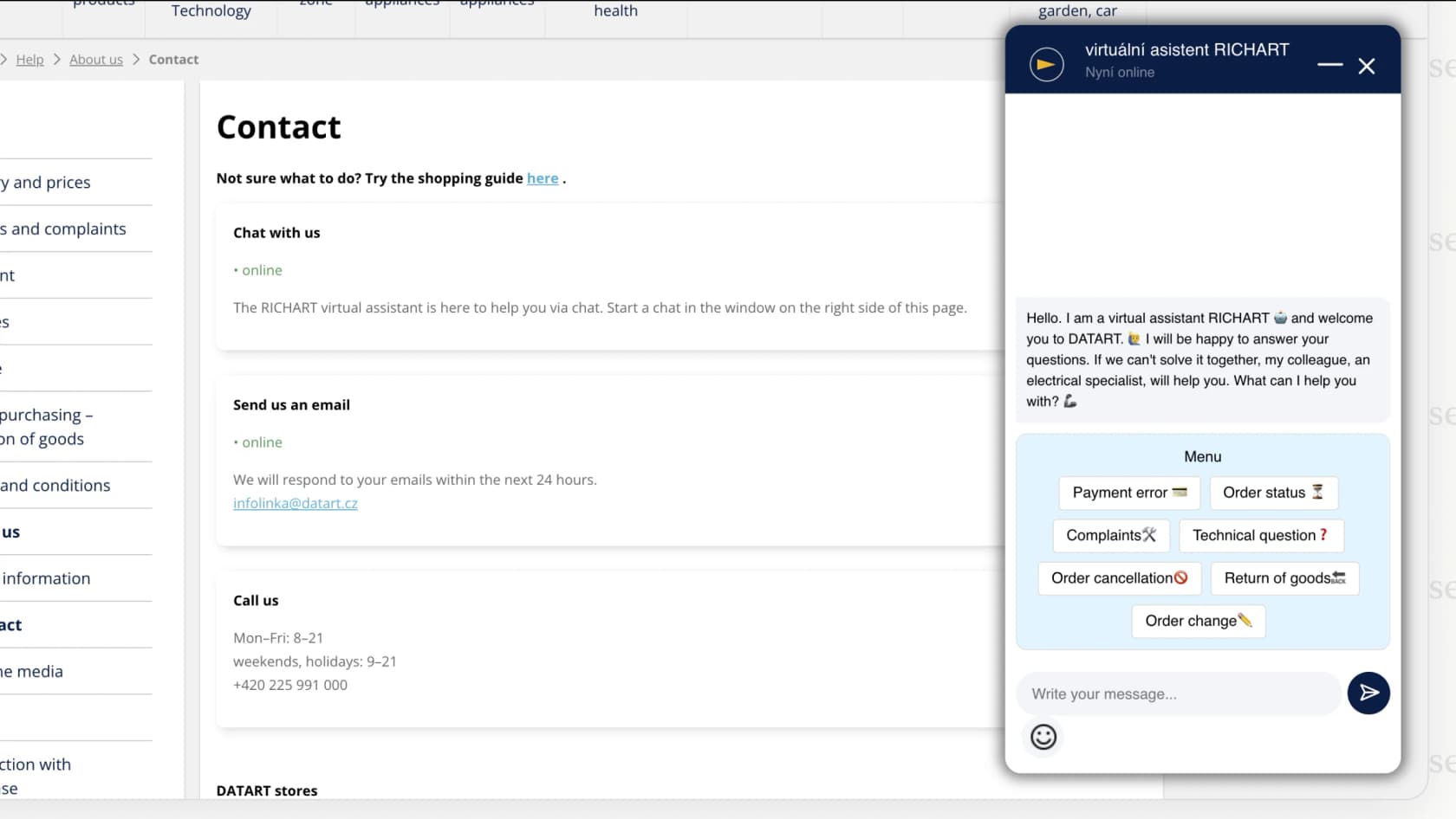 An example of a customer using the Amio WooCommerce AI tool to search for products and see results inside the chat conversation.