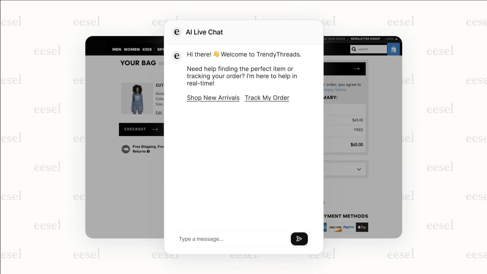A website visitor interacting with the best live chat software.