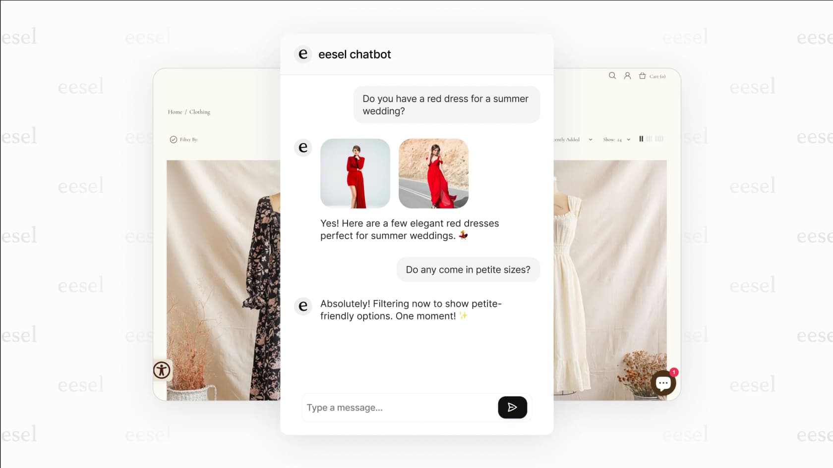eesel AI's chatbot live chat in action.