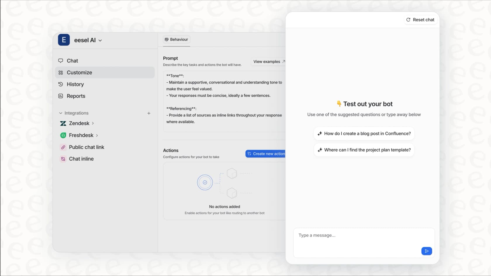 The eesel AI Agent simulation mode, a safe way to test the best AI chatbots for helpdesk automation.