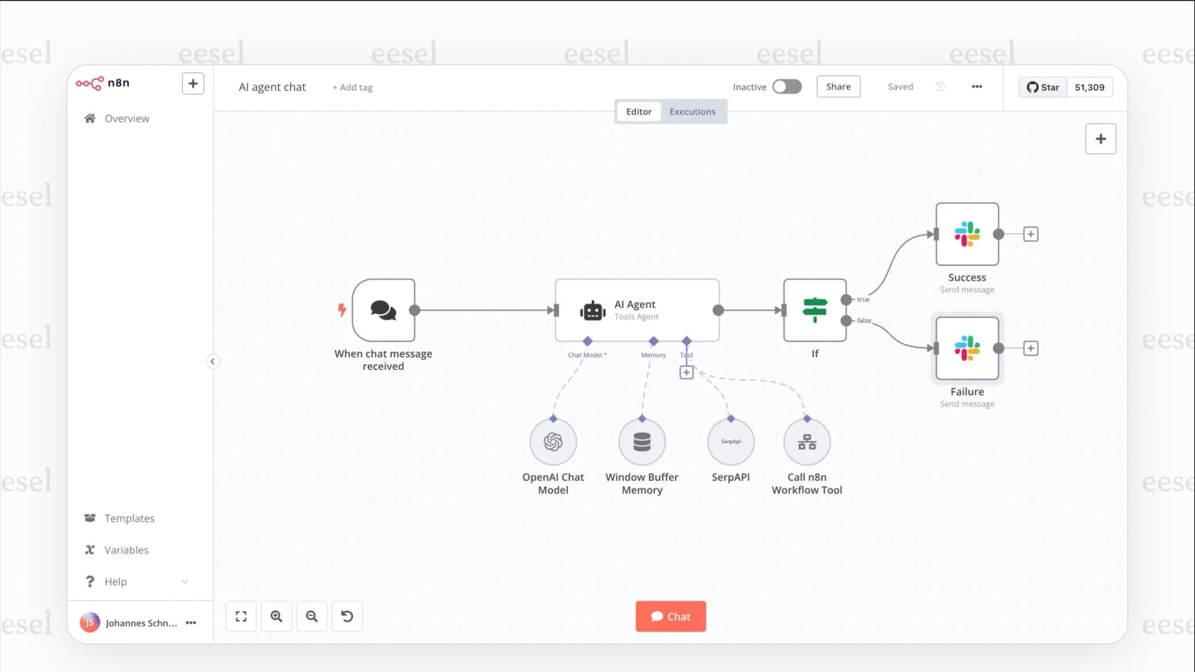 A look at the n8n workflow editor, which is central to setting up Discord integrations with n8n.