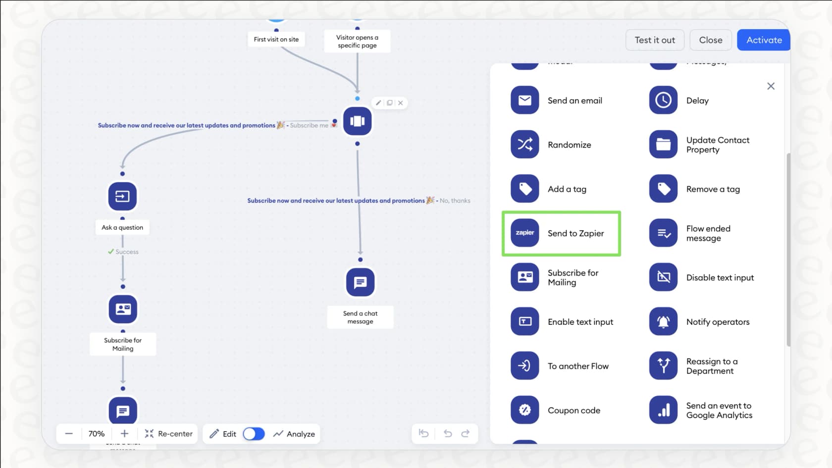 A screenshot of Tidio